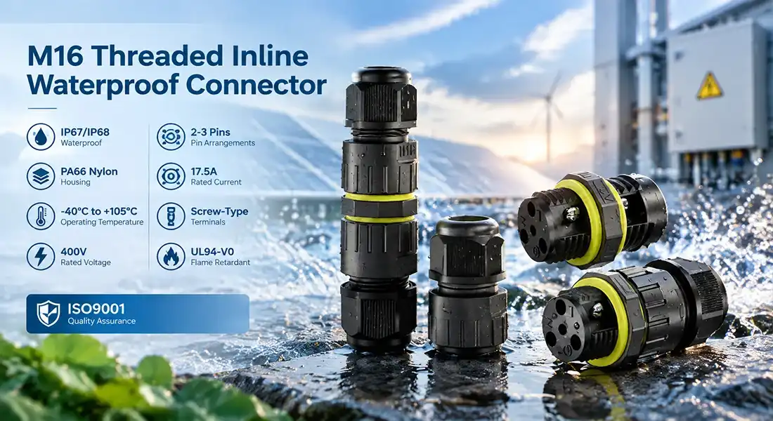 M16 threaded inline waterproof connector M16 threaded inline waterproof connector