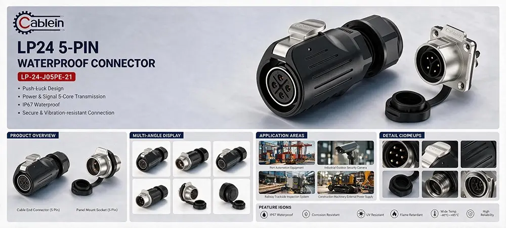 LP24 5-Pin Screw Lock Circular Connector Product Brief LP24 5-Pin Screw Lock Circular Connector Product Brief