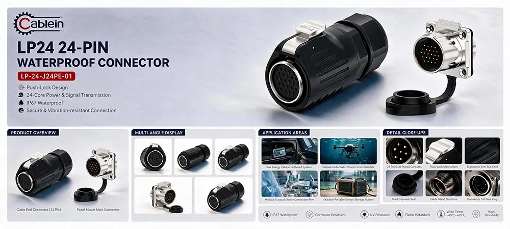 LP24 24-Pin Waterproof Solder Connector Product Brief LP24 24-Pin Waterproof Solder Connector Product Brief