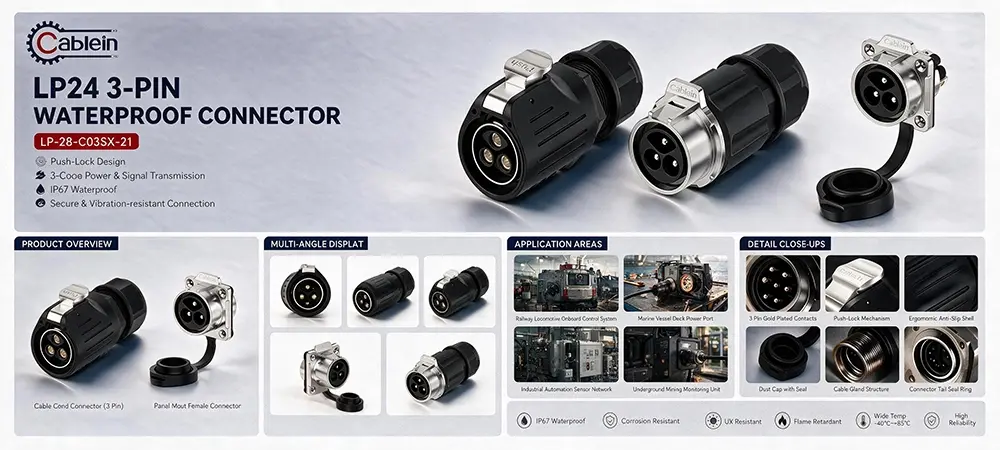 LP28 3-Pin 32A Circular Power Connector Product Brief LP28 3-Pin 32A Circular Power Connector Product Brief