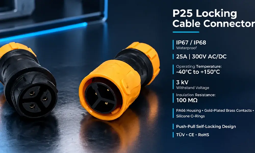 P25 locking cable connector