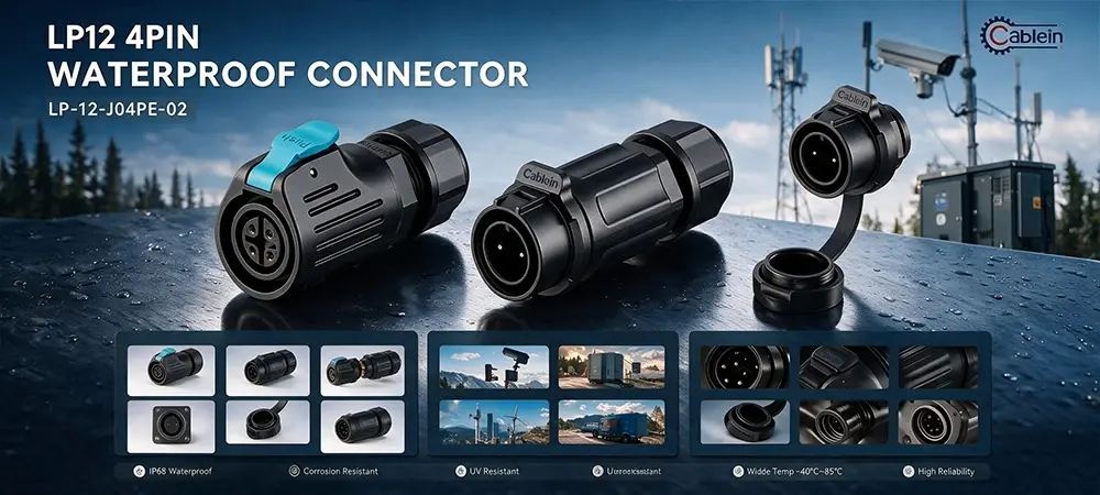 LP12 4-Pin Plastic Waterproof Small Round Connector Product Brief
