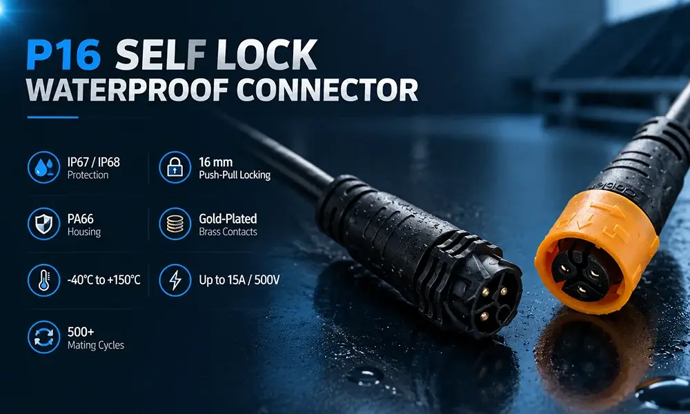 P16 self lock waterproof connector P16 self lock waterproof connector