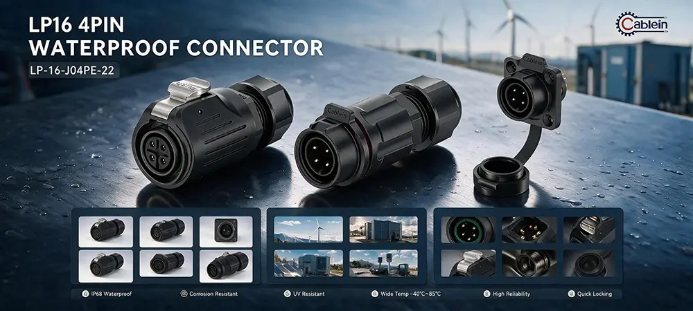 LP16 4-Pin Plastic Waterproof Screw Terminal Plug Product Brief LP16 4-Pin Plastic Waterproof Screw Terminal Plug Product Brief
