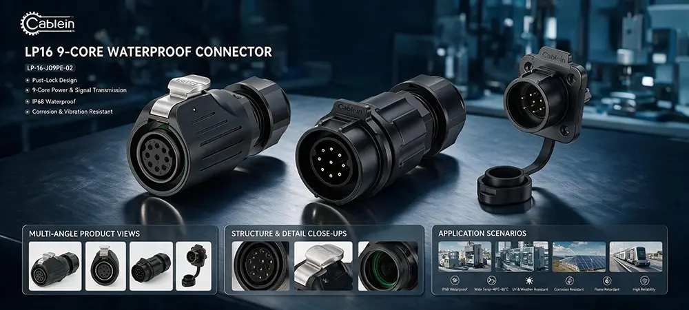 LP16 9 Pin Aviation Plug Waterproof Connector Set Product Brief