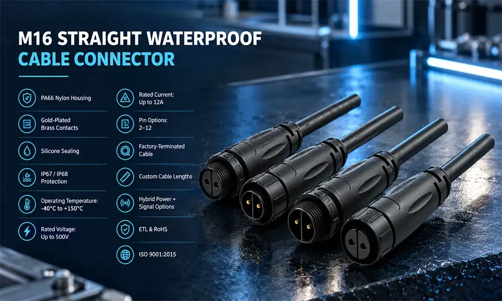 M16 straight waterproof cable connector M16 straight waterproof cable connector