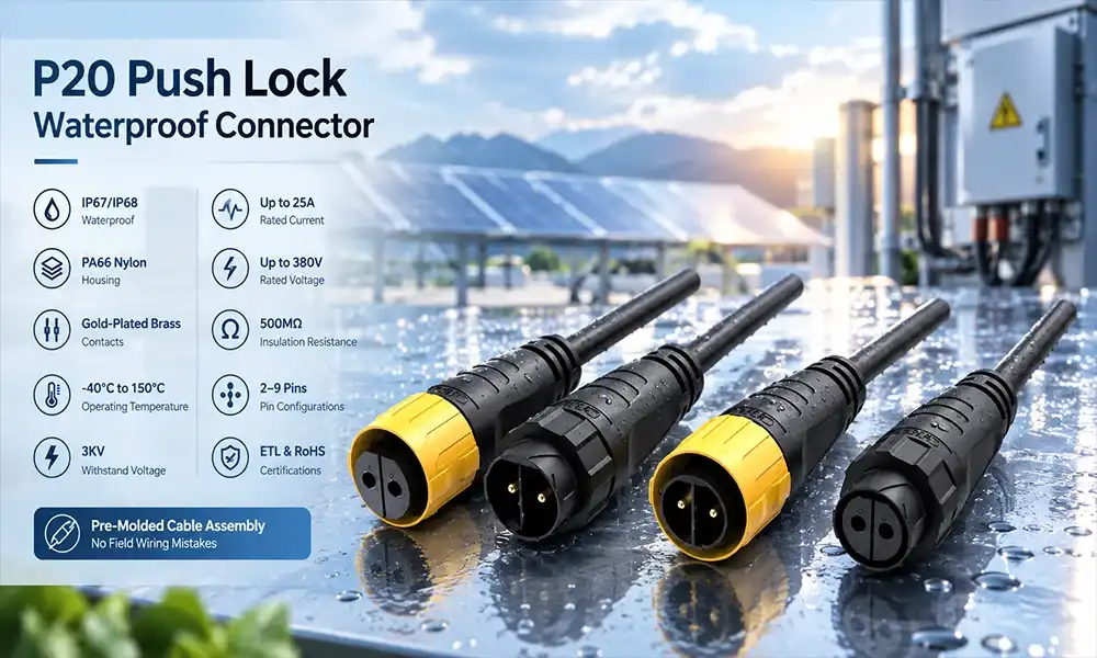 P20 push lock waterproof connector