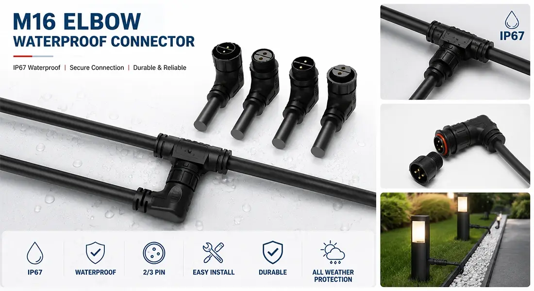 M16 Elbow Waterproof Connector