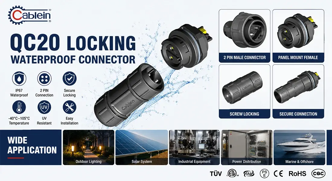 QC20  Quick Clamp Panel Mount Waterproof  Connector