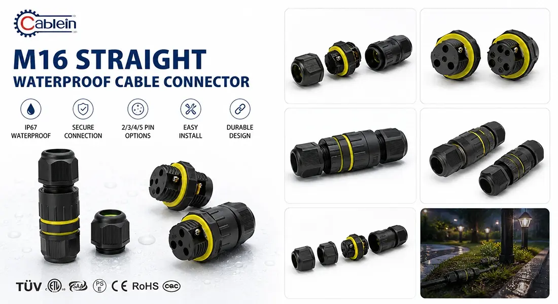 M16 Threaded Inline Waterproof Connector