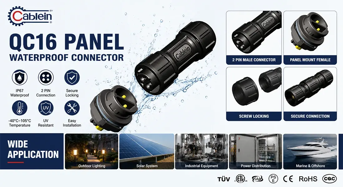 QC16 Panel Waterproof Connector