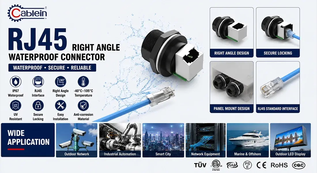 RJ45 Right Angle Waterproof Connector RJ45 Right Angle Waterproof Connector