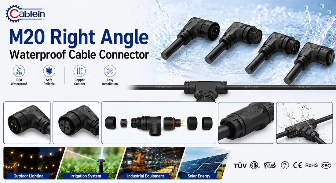 M20 Right Angle Waterproof Cable Connector M20 Right Angle Waterproof Cable Connector