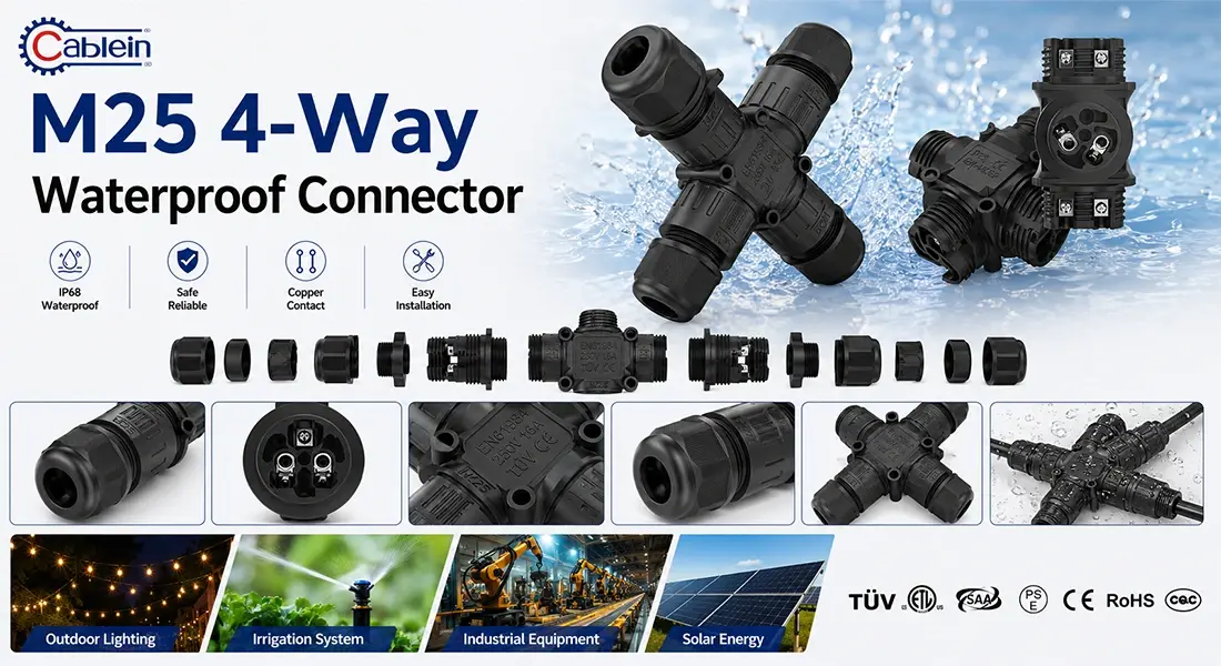 M25 4-Way Waterproof Connector