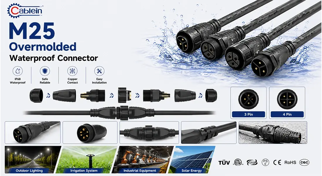 M25 Overmolded Waterproof Connector