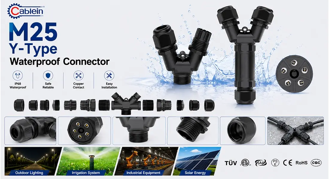 M25 Y-Type Waterproof Connector