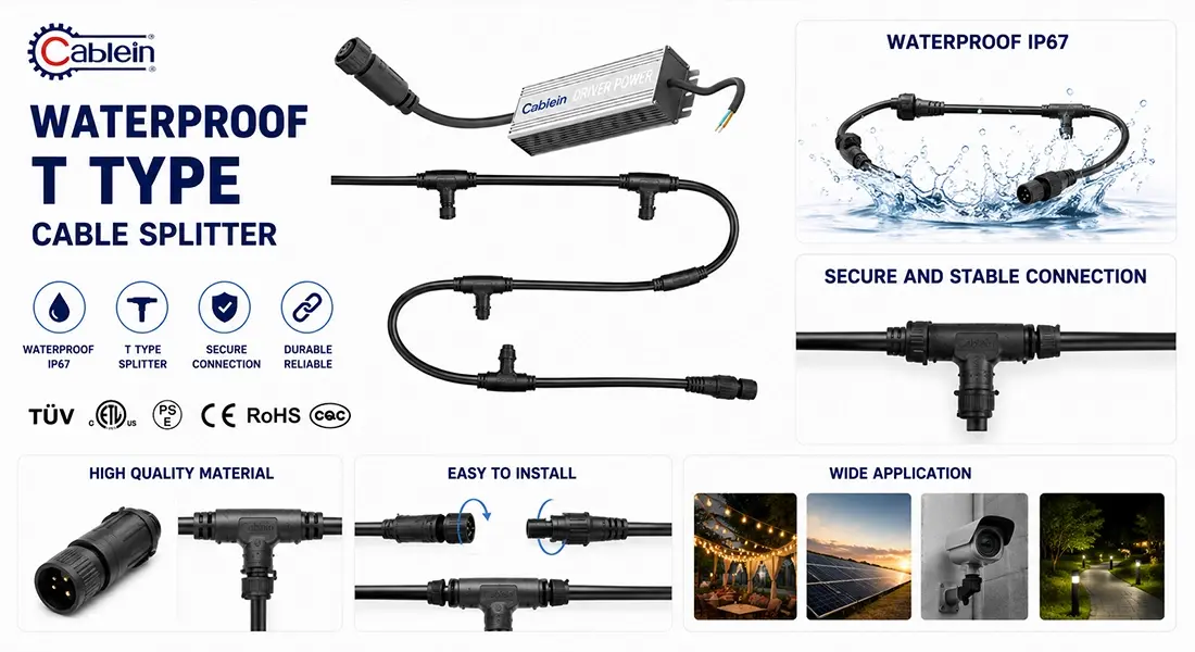 waterproof t type cable splitter waterproof t type cable splitter