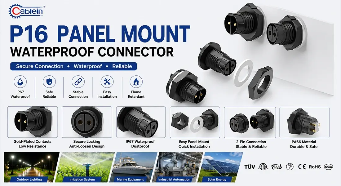 P16 Panel Mount Waterproof Connector P16 Panel Mount Waterproof Connector