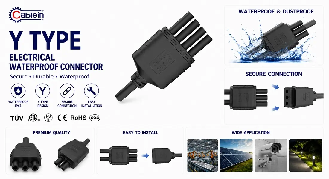 Y Type Electrical Waterproof Connector