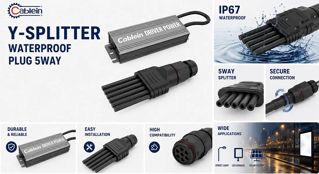 Y-Splitter Waterproof Plug 5way