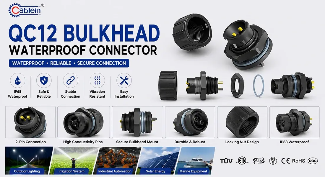 QC12 Bulkhead Waterproof Connector