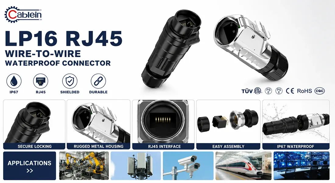 LP16 RJ45 Wire-to-Wire Waterproof Connector LP16 RJ45 Wire-to-Wire Waterproof Connector