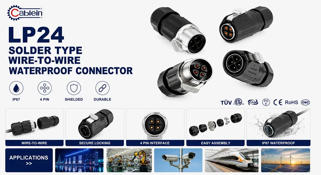 LP24 Solder Type Wire-to-Wire Waterproof Connector