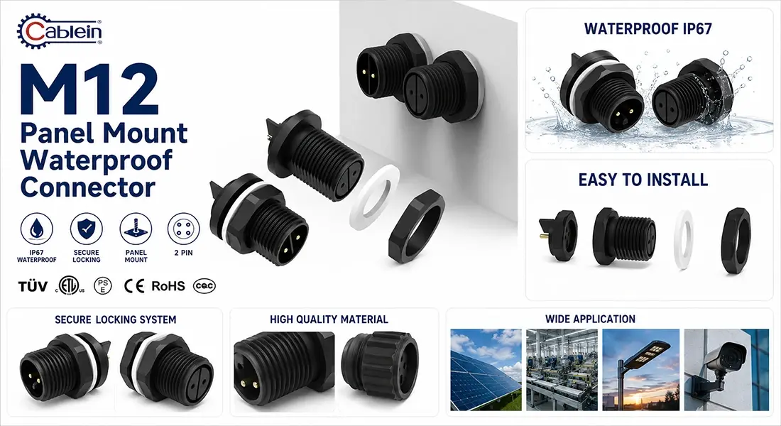 M12 Panel Mount Waterproof Connector M12 Panel Mount Waterproof Connector
