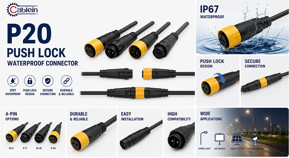 P20 Push Lock Waterproof Connector