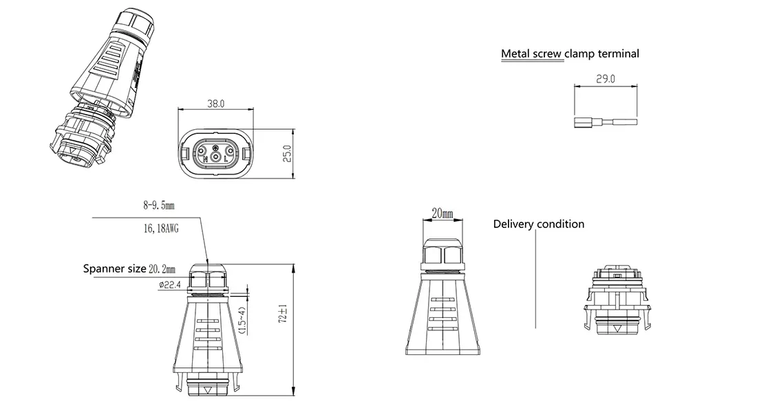 BC05 PV AC Waterproof Connector