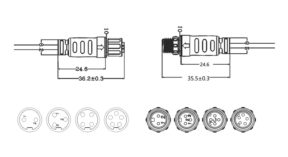 M8 Overmolded Waterproof Connector