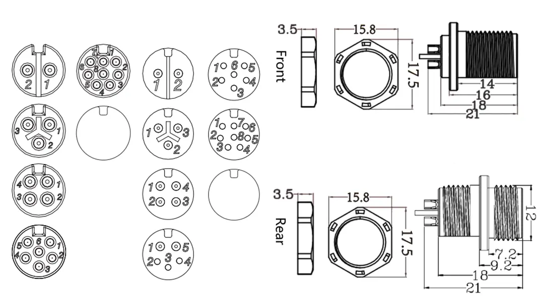 M12 Panel Mount Waterproof Connector