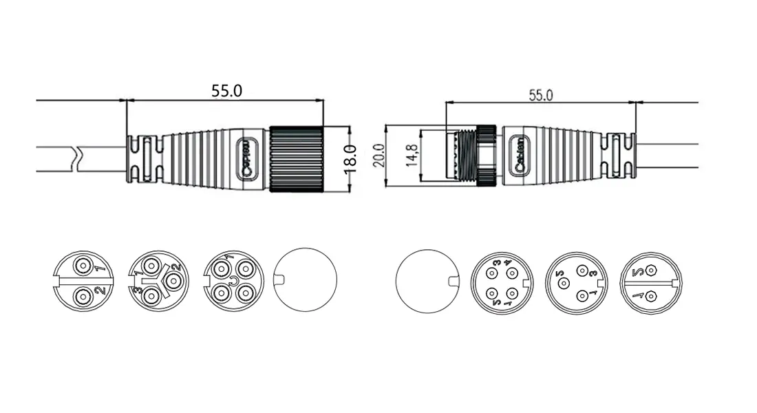 M15 Molded Cable Connector