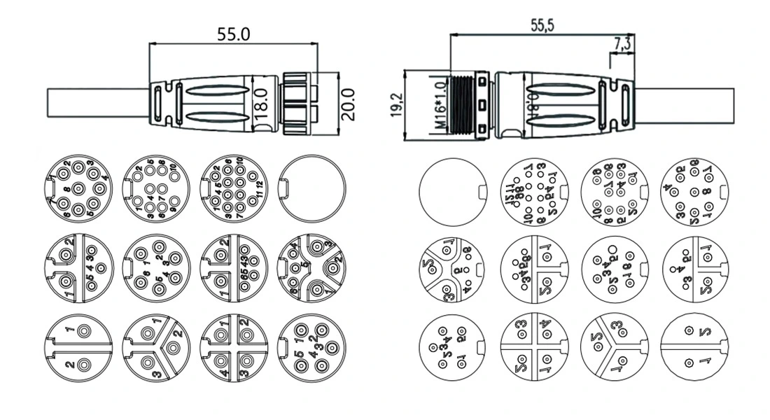M16 Straight Waterproof Cable Connector