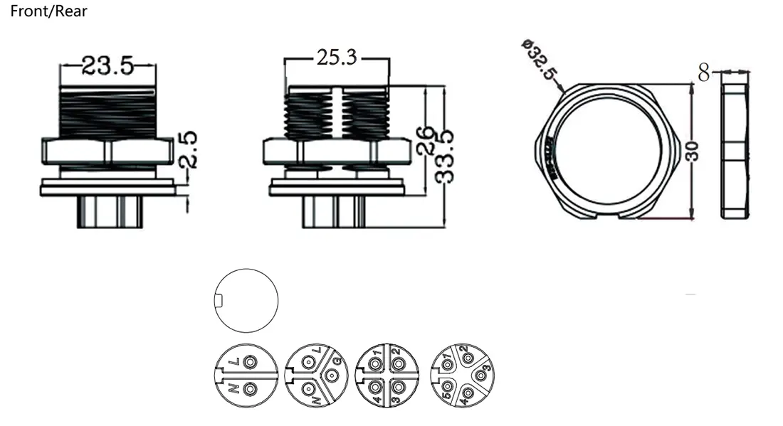 M25 Bulkhead Connector