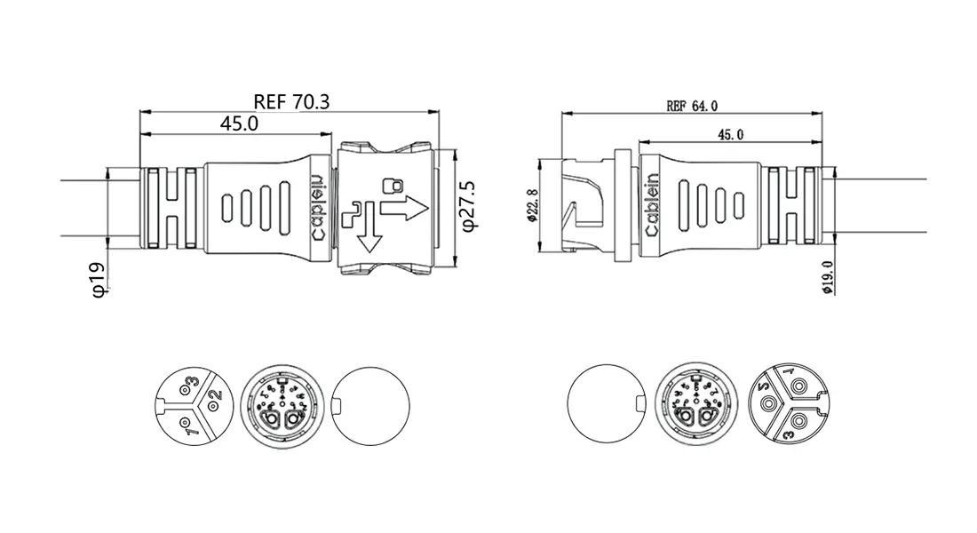 P25 Locking Cable Connector