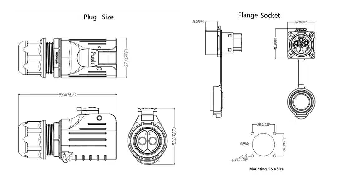 LP28 Solder Type Panel-Mount Waterproof Connector LP28 Solder Type Panel-Mount Waterproof Connector