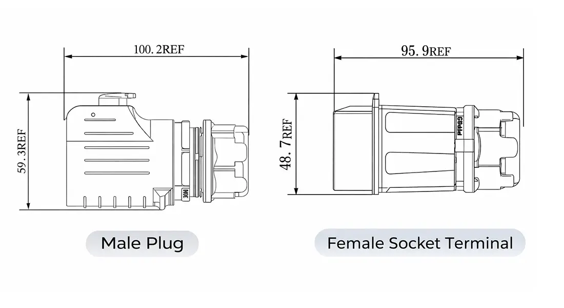 LP32 Solder Type Inline Waterproof Connector LP32 Solder Type Inline Waterproof Connector