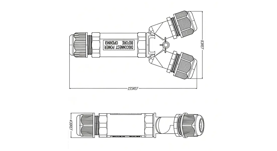 M25 Y-Type Waterproof Connector