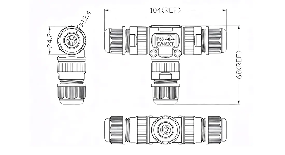 M20 T-Type Waterproof Connector
