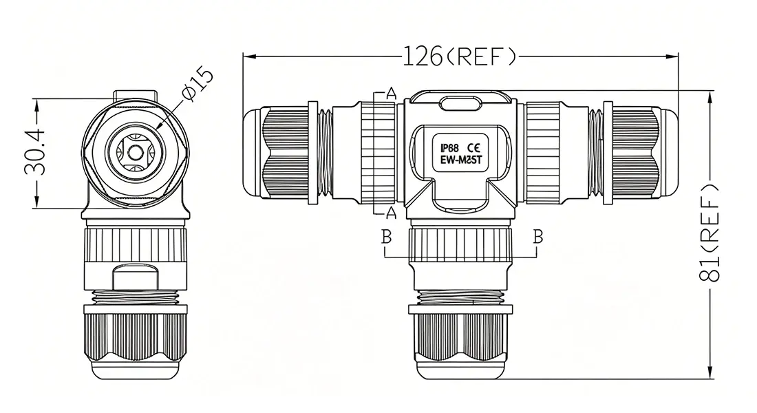 M25 T-Type Waterproof Connector M25 T-Type Waterproof Connector