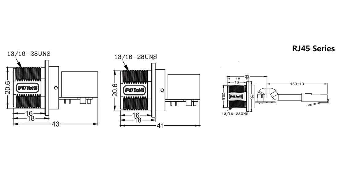 RJ45 Straight Waterproof Connector
