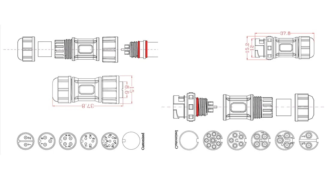 QC12 Quick Clamp Waterproof Connector