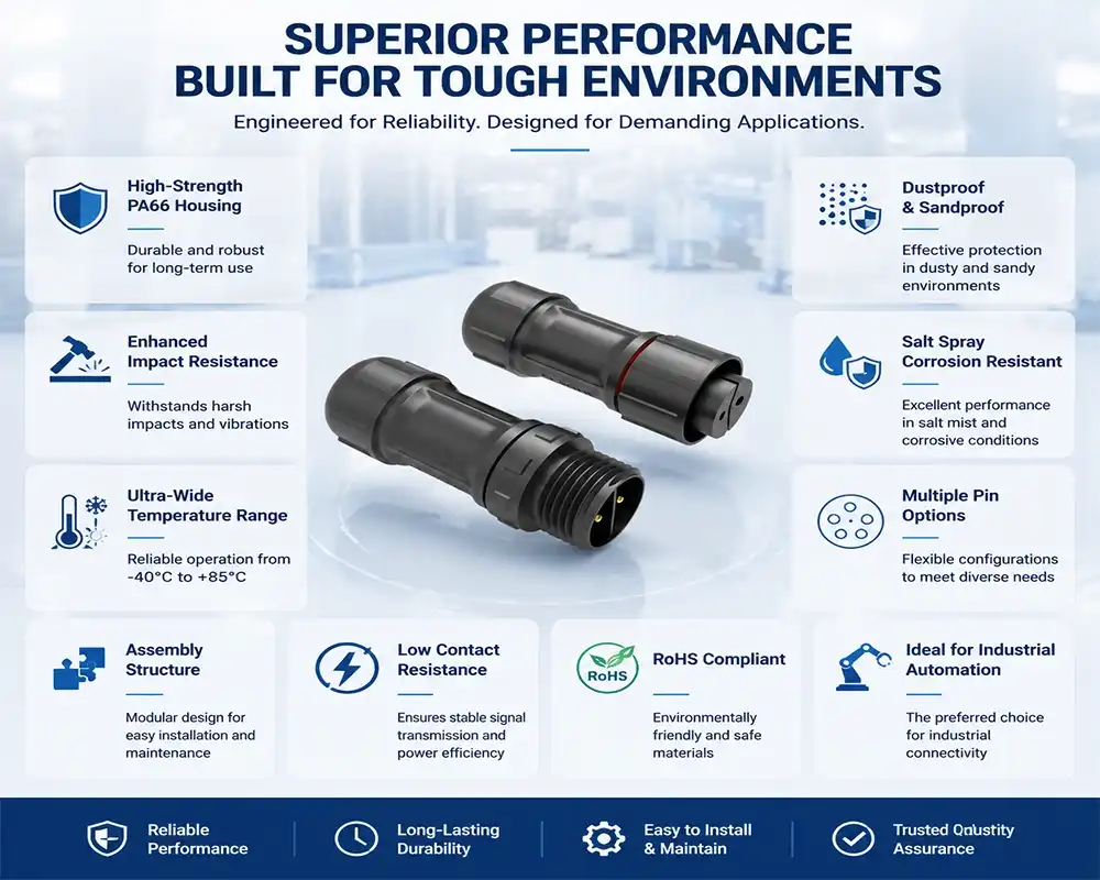 M12 Waterproof Connectors advantage M12 Waterproof Connectors advantage