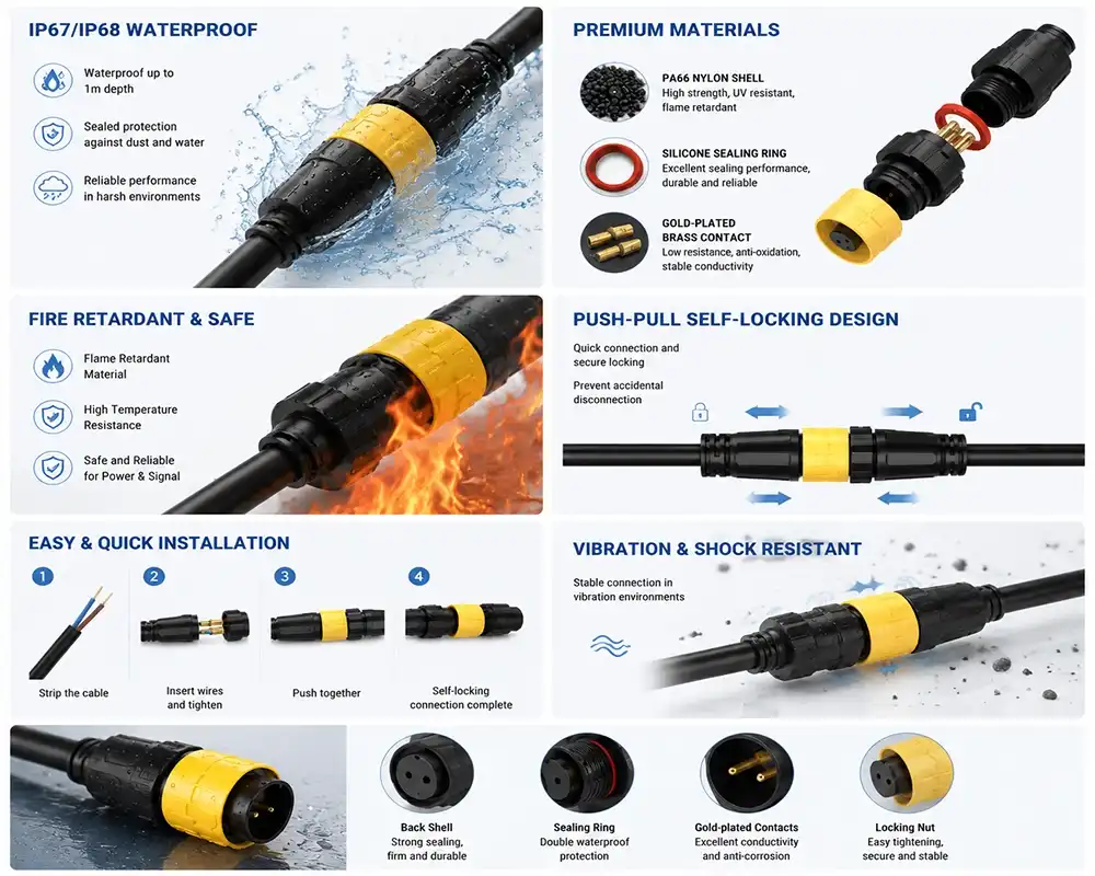 P16 Self Lock Waterproof Connector advantage