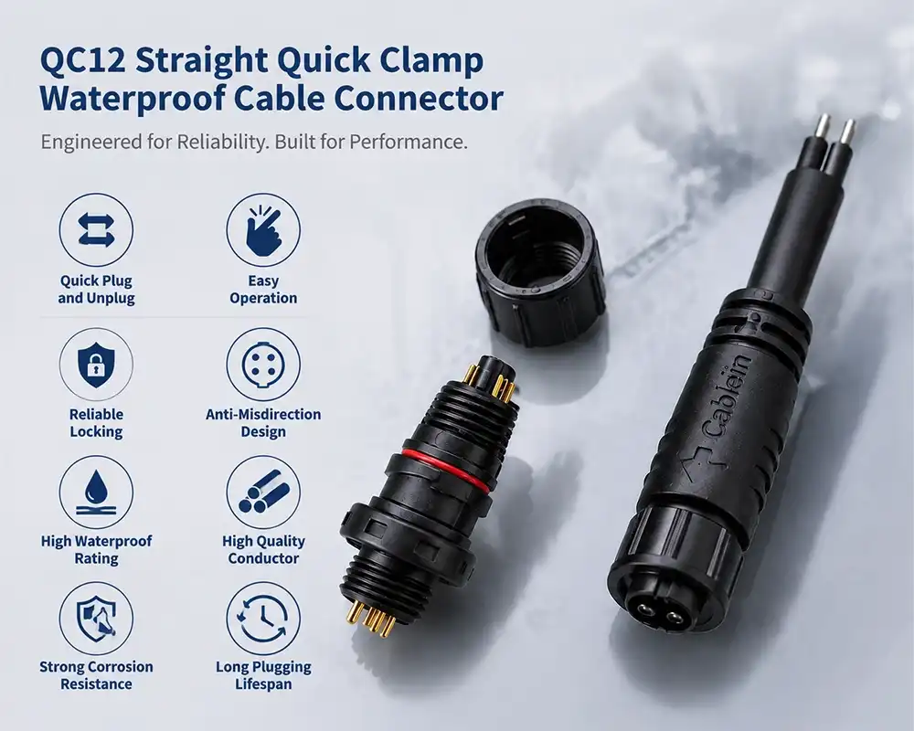 QC12 Straight Quick Clamp Waterproof Cable Connector advantage QC12 Straight Quick Clamp Waterproof Cable Connector advantage