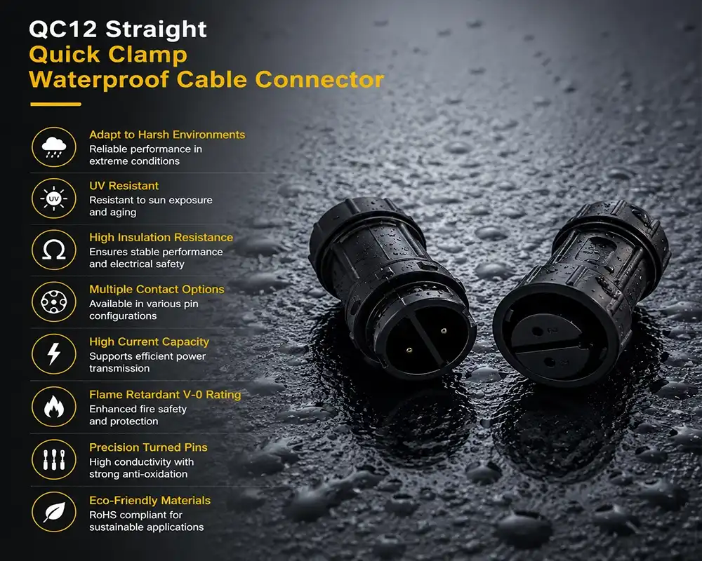QC12 Straight Quick Clamp Waterproof Cable Connector advantage QC12 Straight Quick Clamp Waterproof Cable Connector advantage