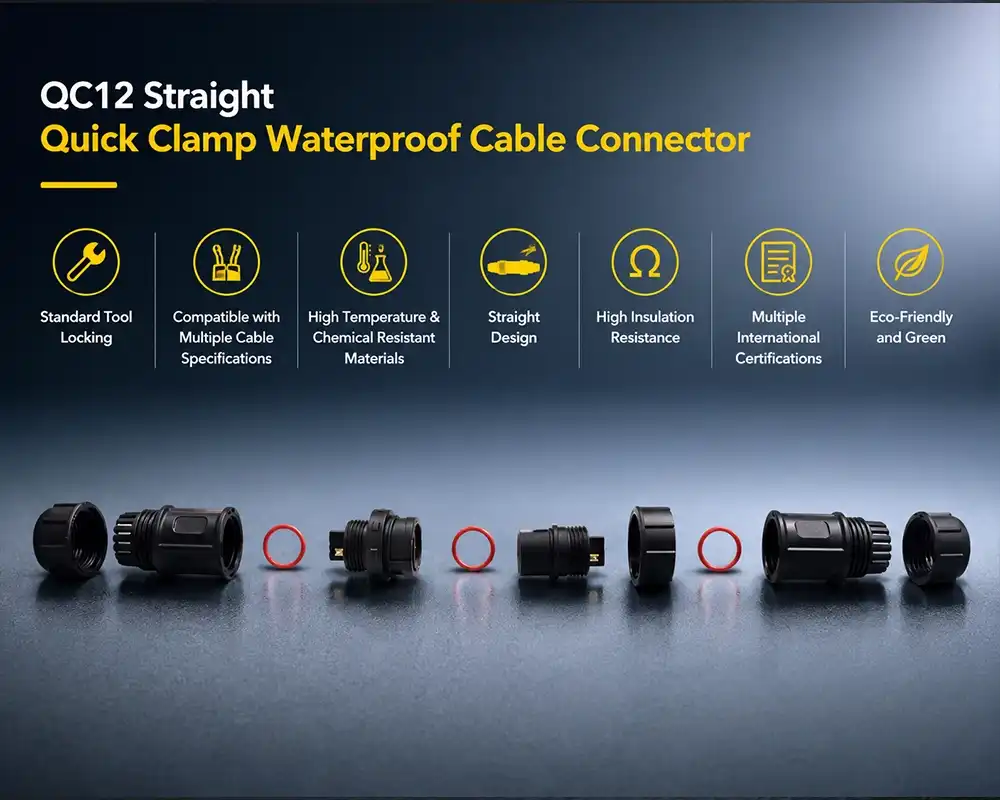QC12 Straight Quick Clamp Waterproof Cable Connector advantage QC12 Straight Quick Clamp Waterproof Cable Connector advantage