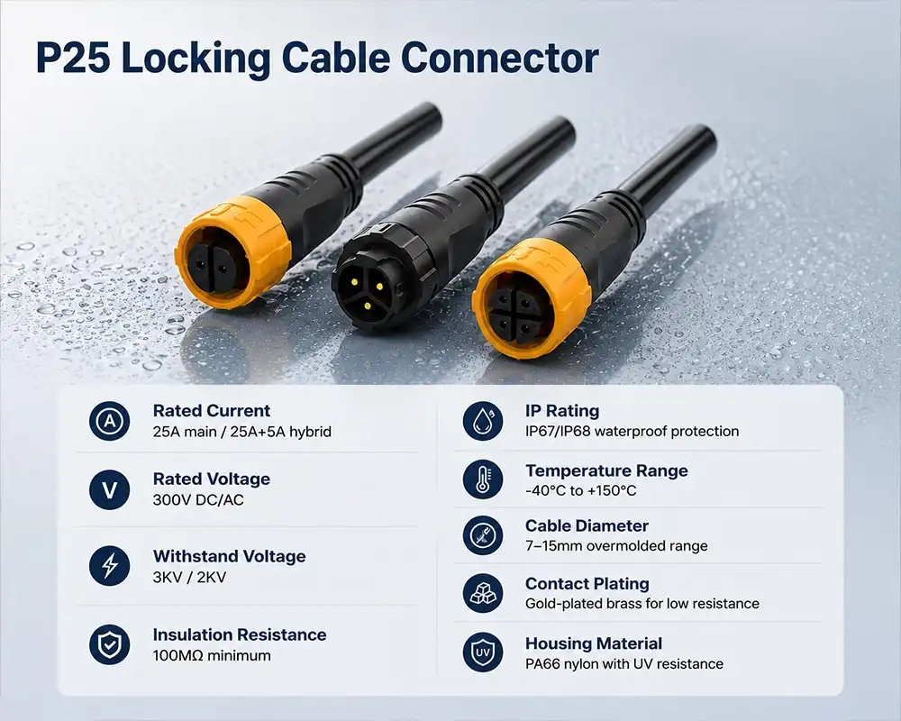 P25 Locking Cable Connector P25 Locking Cable Connector