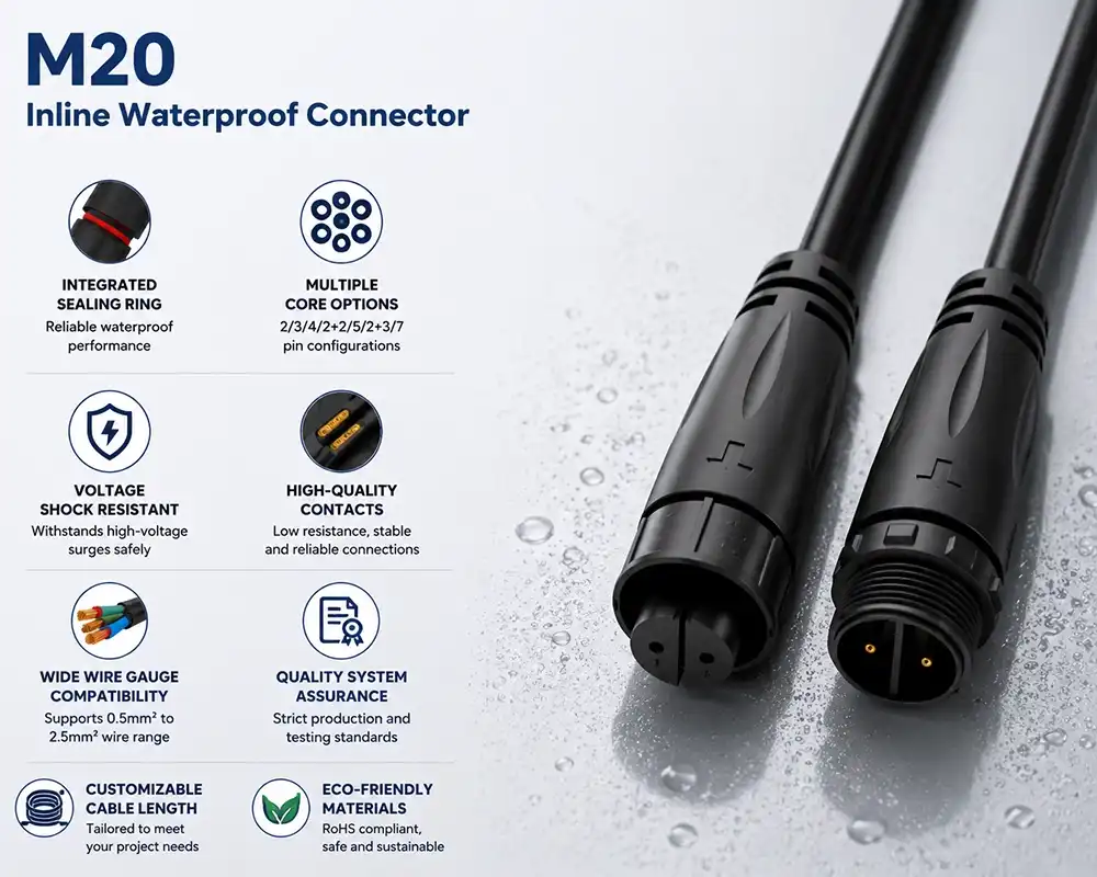 M20 Inline Waterproof Connector M20 Inline Waterproof Connector